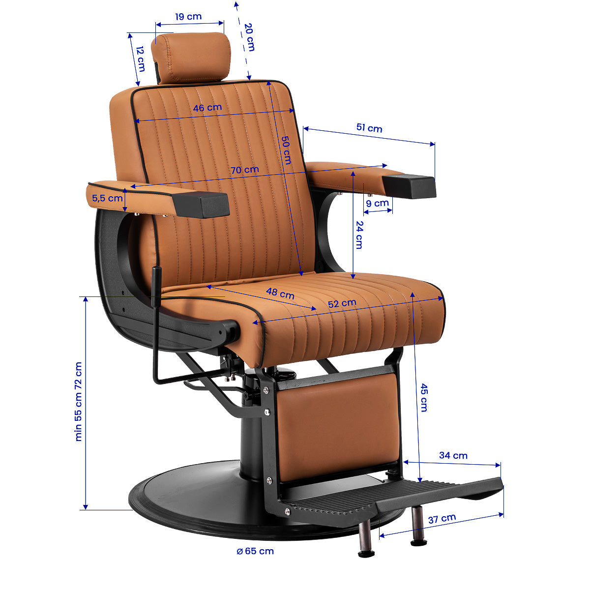 Gabbiano Visionerio barber chair light brown - BVShop