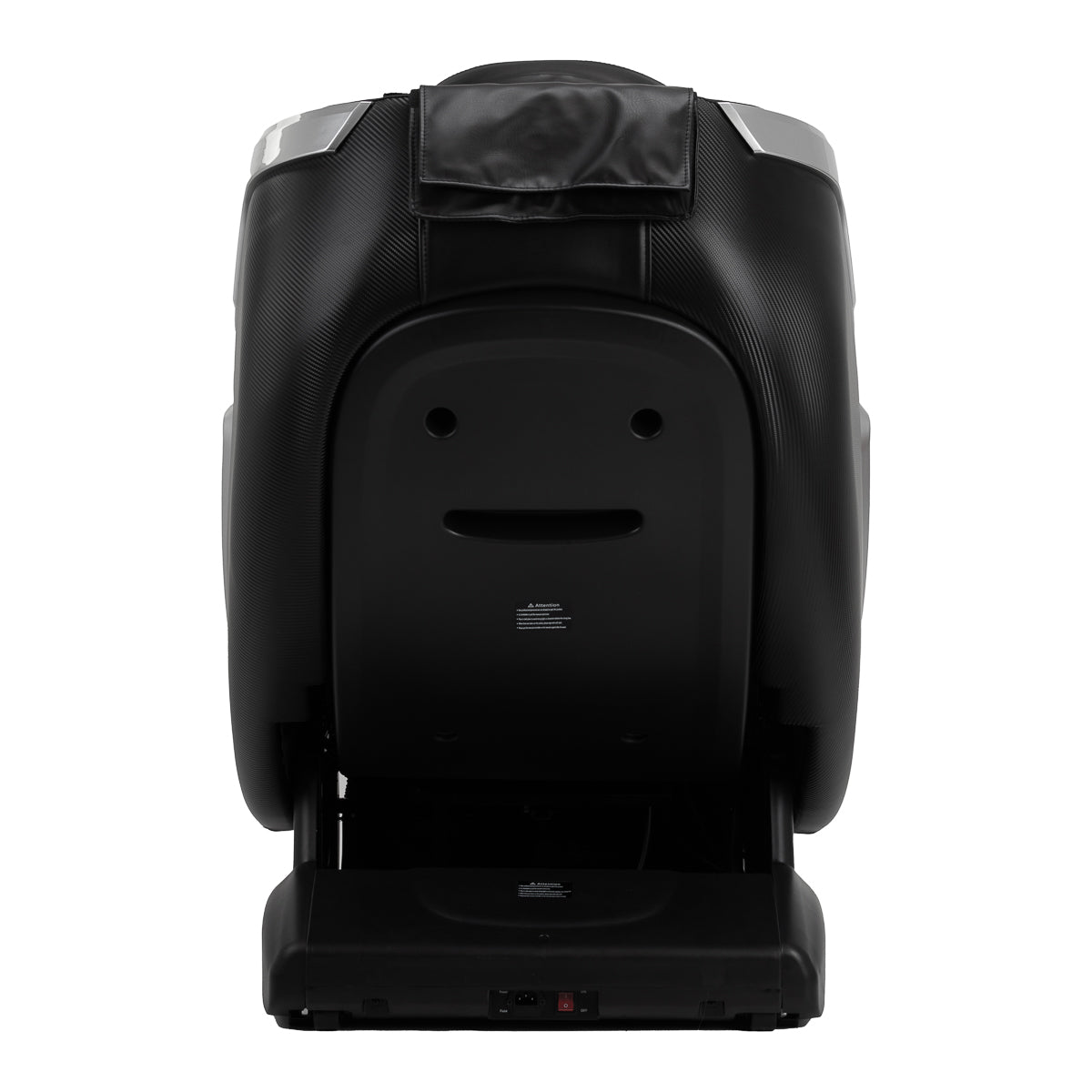 Black Sakura Prime 108 massage chair with cushioned armrests and sleek design, showcasing contemporary massage furniture.