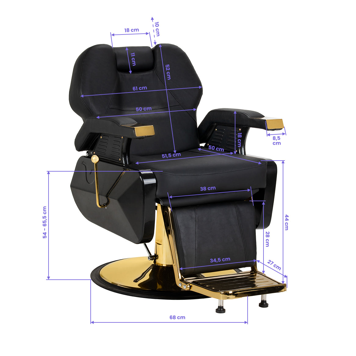 Hair System New York barber chair black gold - BVShop