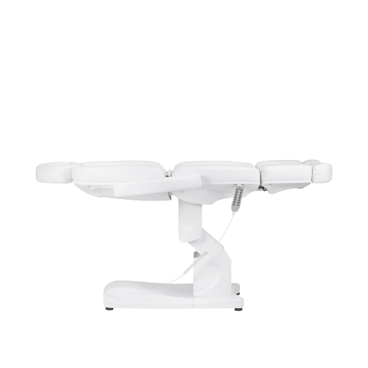 White Azzurro electric salon chair with wired remote control