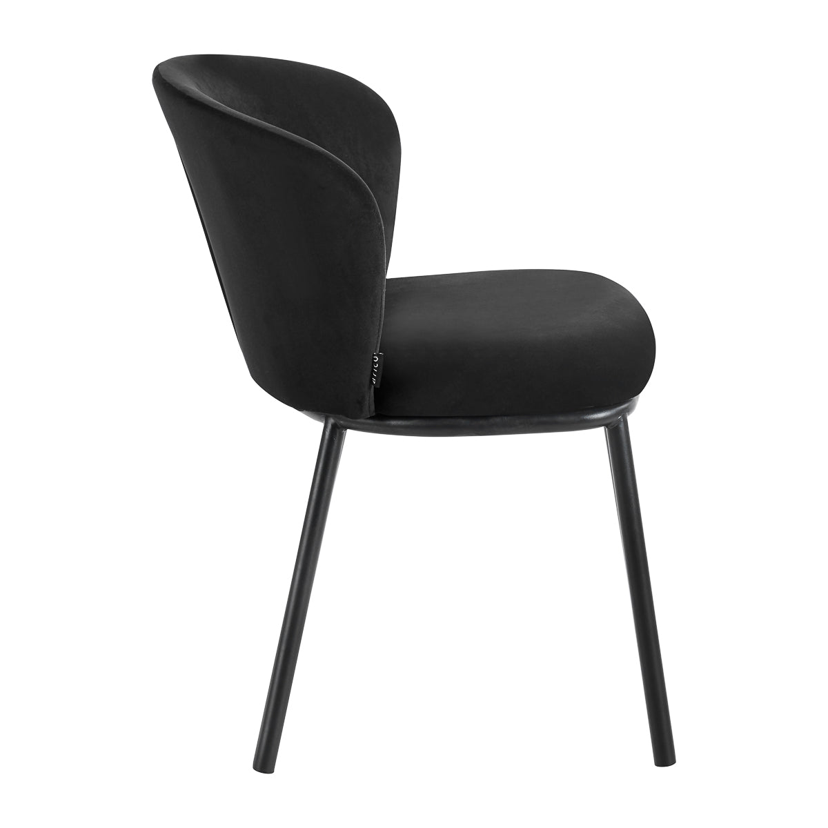 4RICO Linea black salon chair with soft velour seat