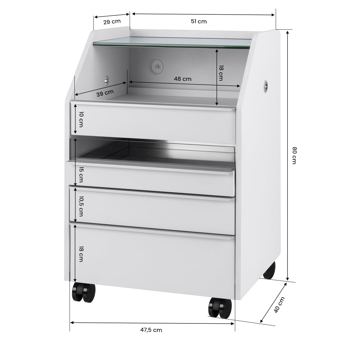 ACTIVESHOP The 984 podiatry assistant white, professional beauty salon furniture with clean design and functional features.