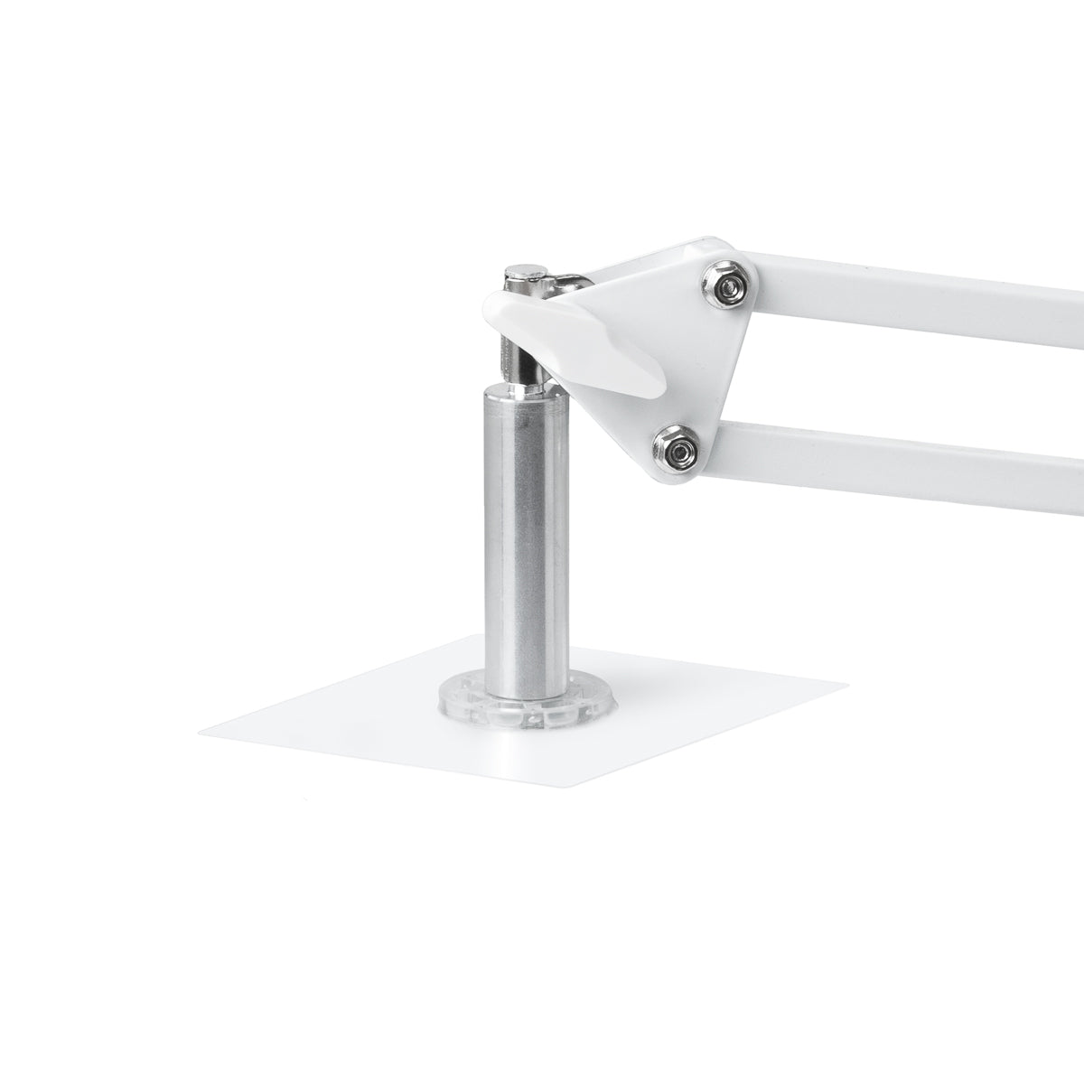 GLOW soporte regulable para lámpara UV/LED de pedicura – Blanco; detalle de la placa de fijación