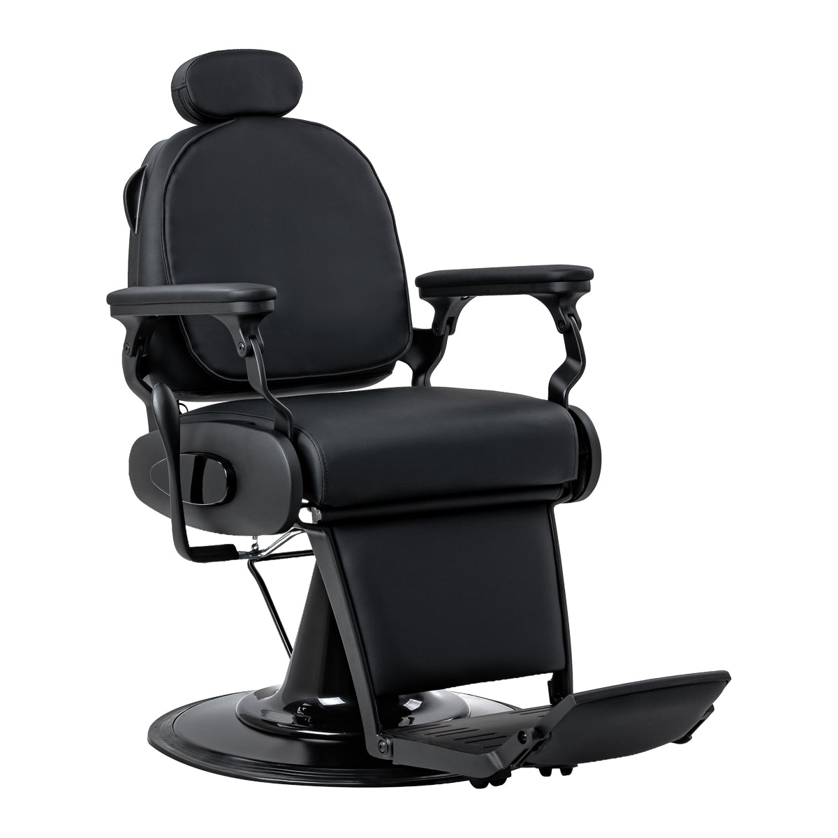 Gabbiano Francesco Sillón De Barbería Con Masaje – Negro, Base Negra · Vista general