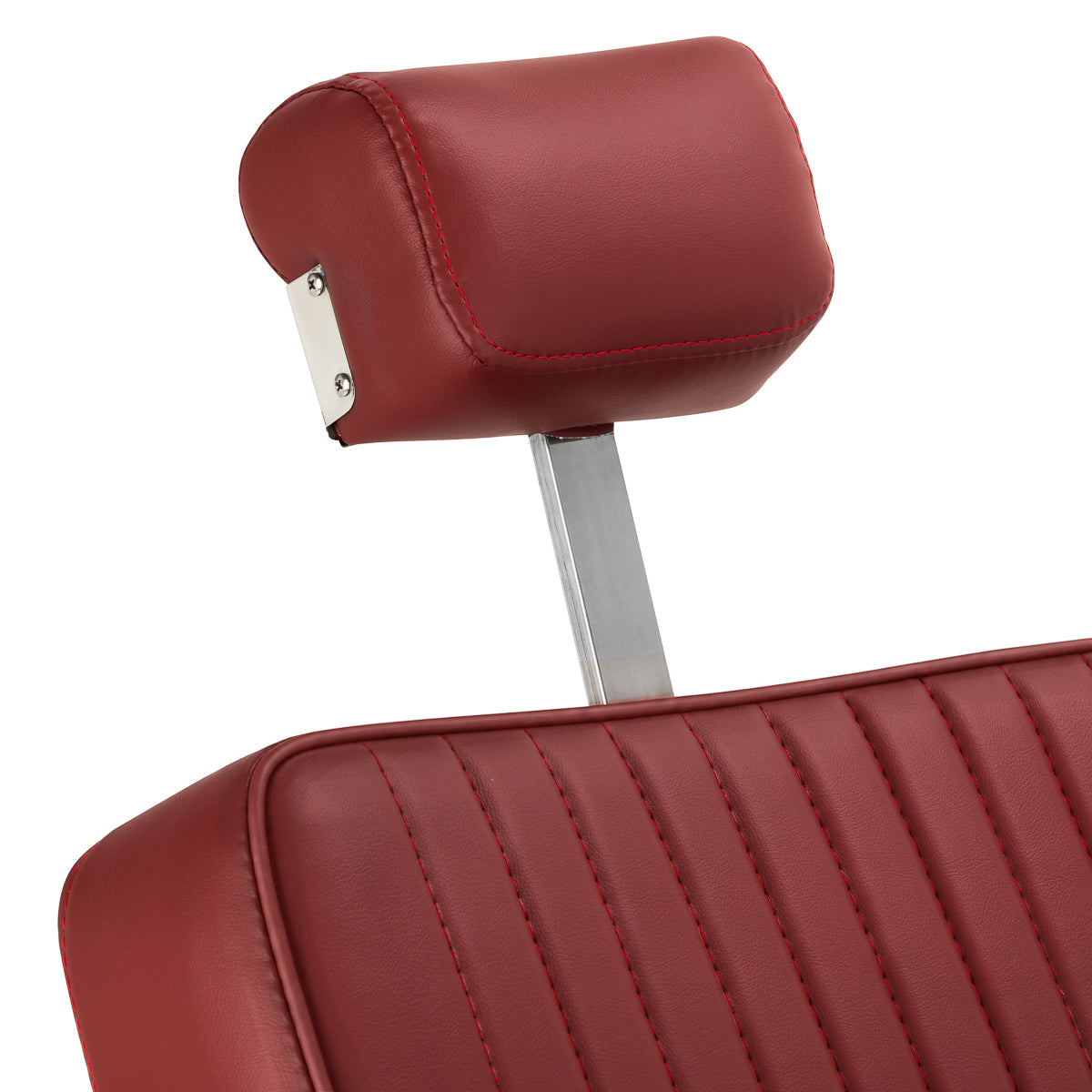 Gabbiano Visionerio+ sillón de barbero hidráulico – Rojo, estructura cromada; reposacabezas extendido