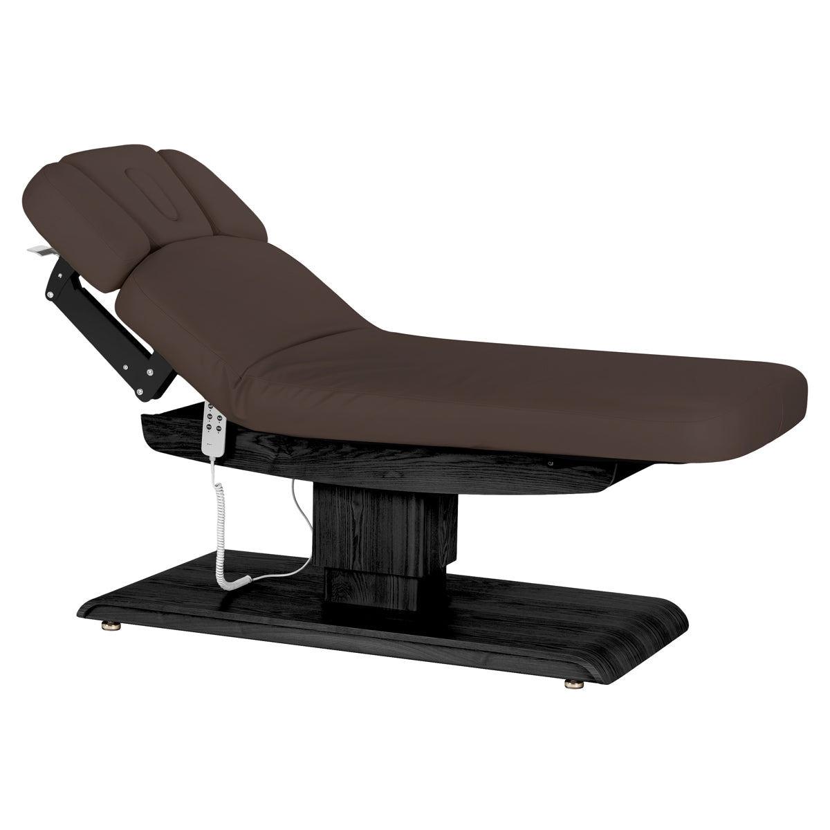 Camilla SPA Eléctrica Sillon Relax – Marrón Oscuro, Base Negro · Posición reclinada