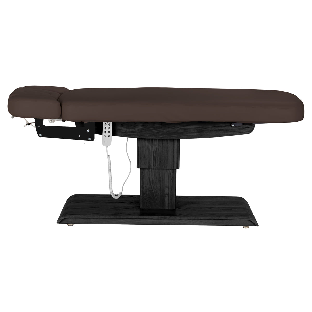 Camilla SPA Eléctrica Sillon Relax – Marrón Oscuro, Base Negro · Vista lateral