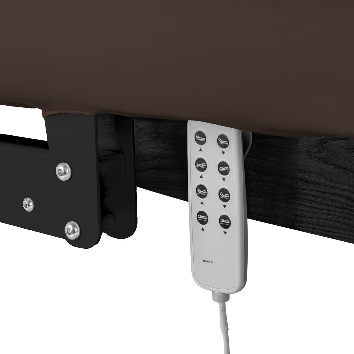 Camilla SPA Eléctrica Sillon Relax – Marrón Oscuro, Base Negro · Mando