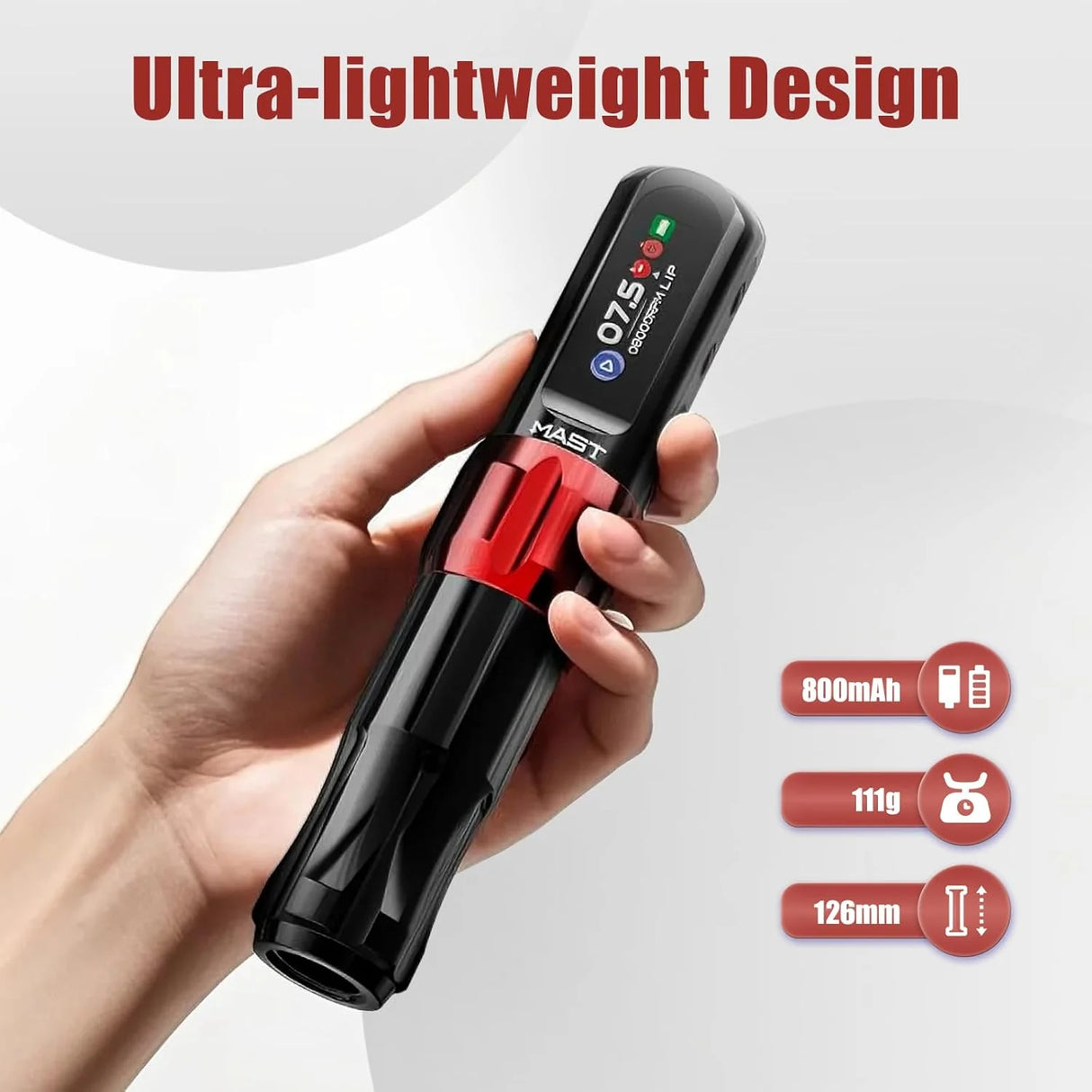 Mast Tattoo Tour 2 Pro Wireless Tattoo Machine Pen 3.5mm Stroke Pink - BVShop