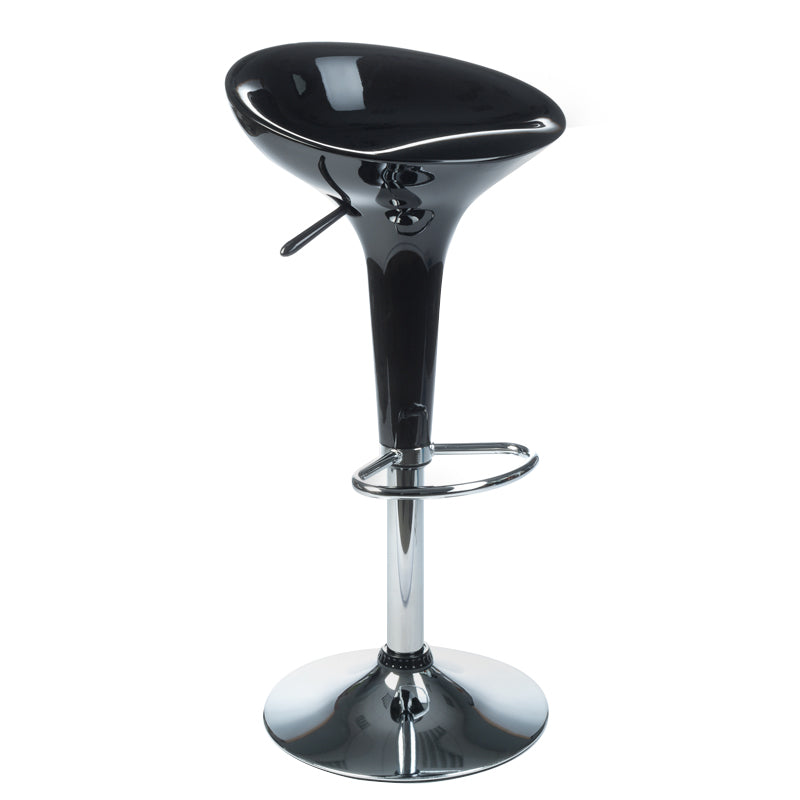Black bar stool BX-1002 by Beauty System with a sleek metal frame and cushioned seat, ideal for modern kitchen or bar seating.