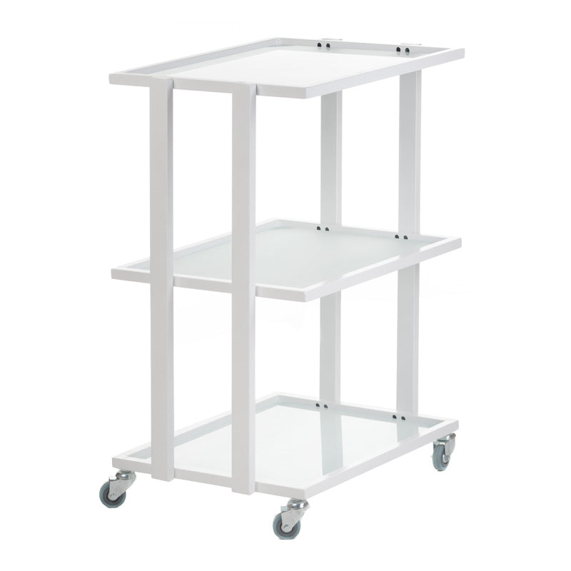 White Beauty System cosmetic cabinet BCH-5043 with multiple shelves and drawers for organized makeup and skincare storage.