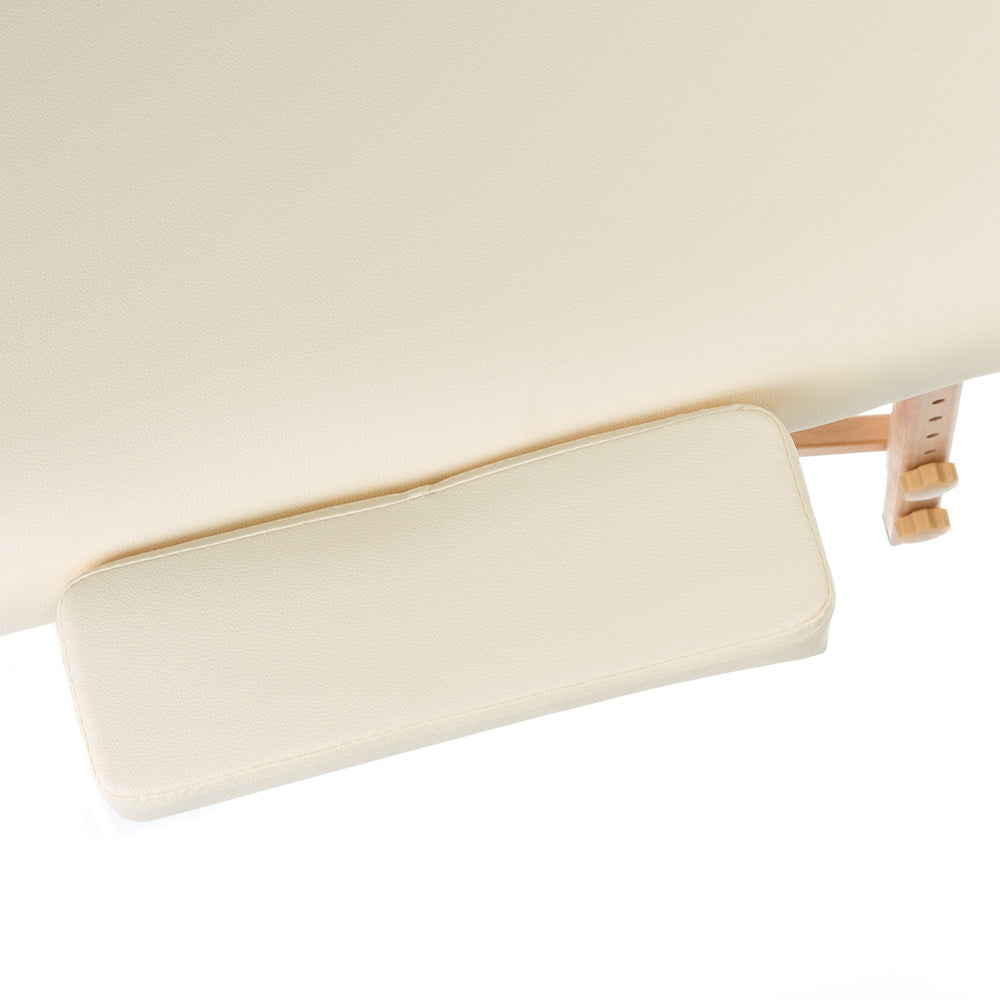 Beauty System Massage & Rehabilitation Table BS-523 Cream with adjustable height and cushioned surface for therapy and treatment sessions.