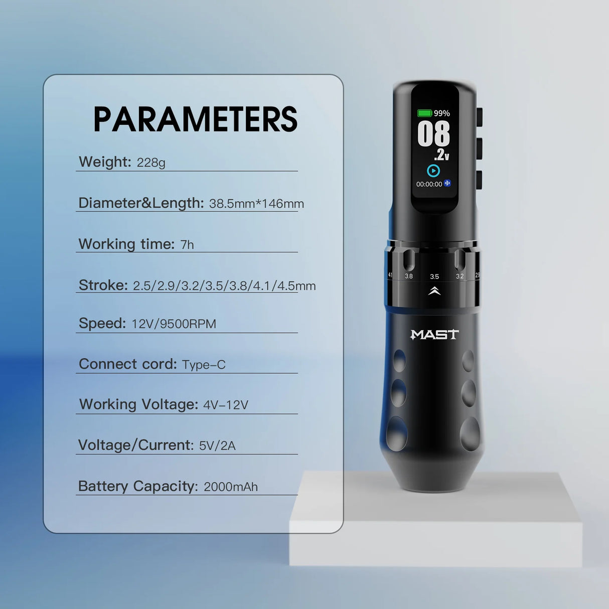 Mast Flip 4 Pro Wireless Tattoo Machine Black - BVShop