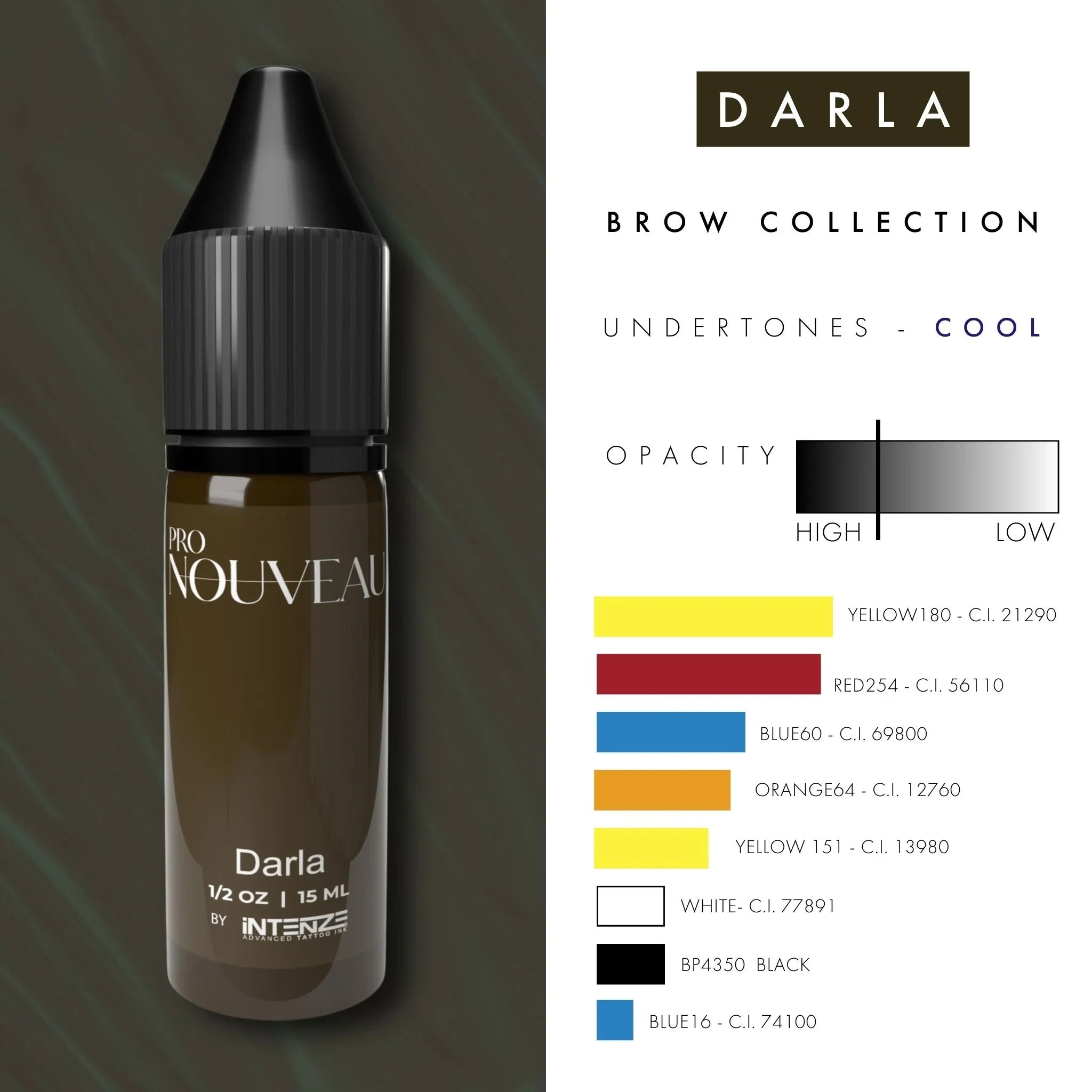 Pro Nouveau Brow Pigments by Intenze Darla 15ml - BVShop