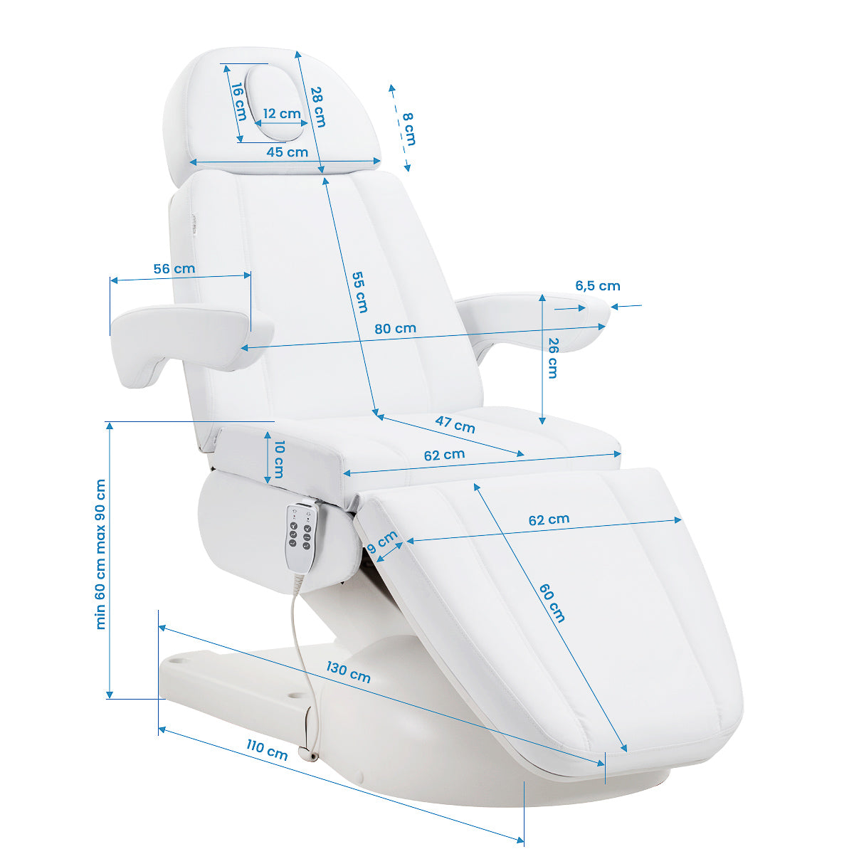 Azzurro Lux cosmetic chair 3m white - BVShop