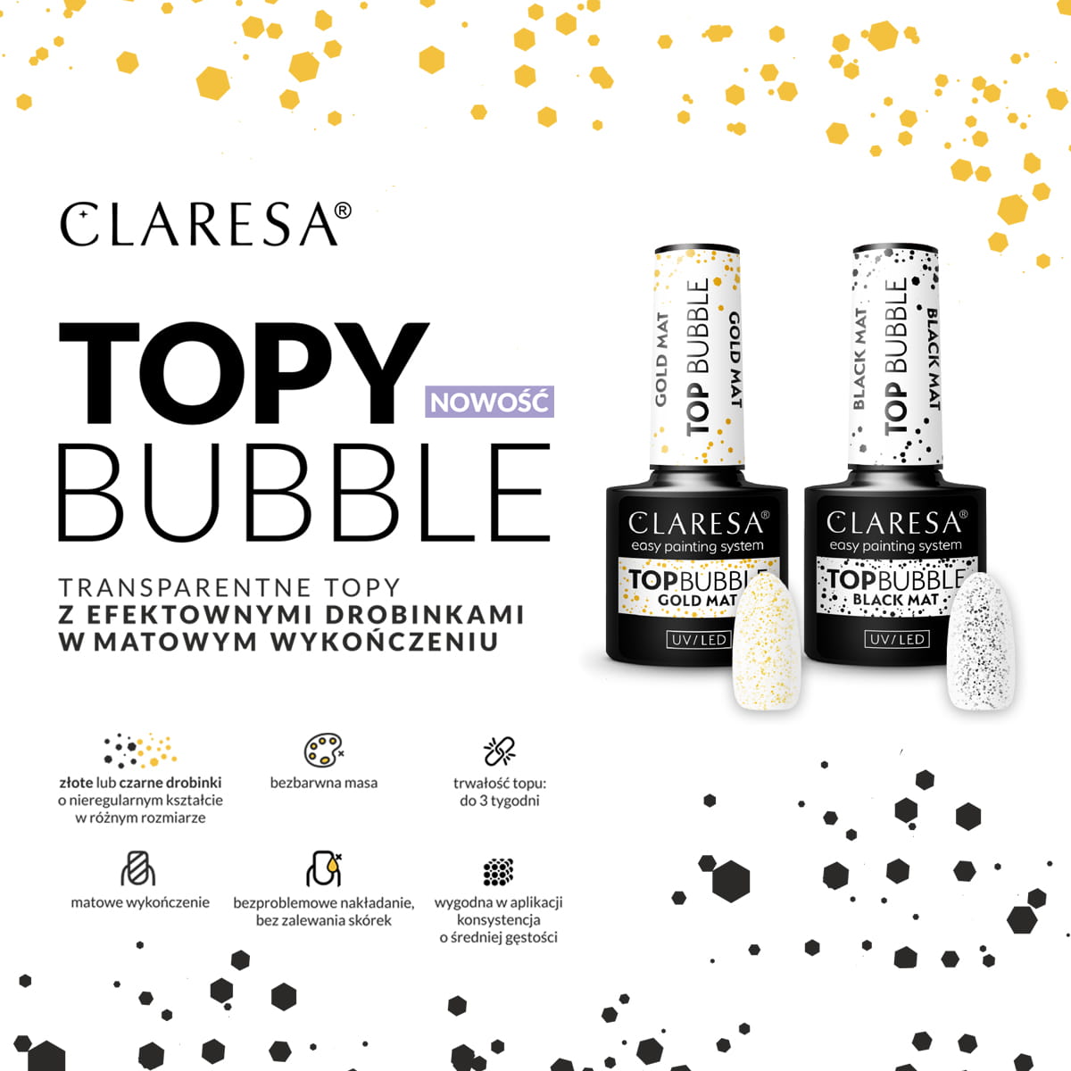 Claresa Top Bubble gold Matt No wipe -5g - BVShop