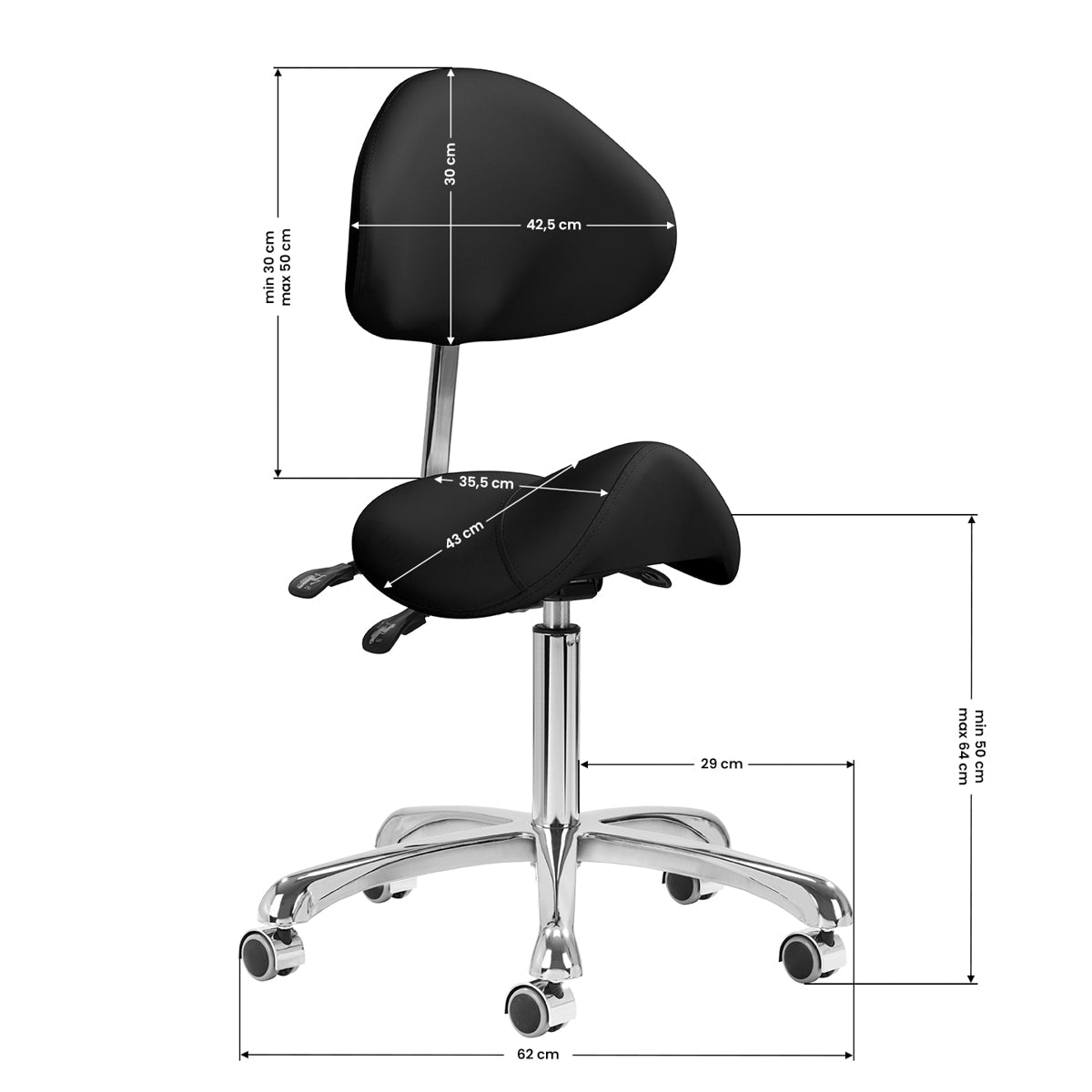 COSMETIC STOOL 1004 GIOVANNI BLACK - BVShop