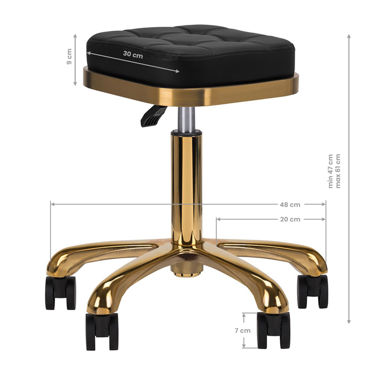 COSMETIC STOOL M-1645 BLACK GOLD - BVShop