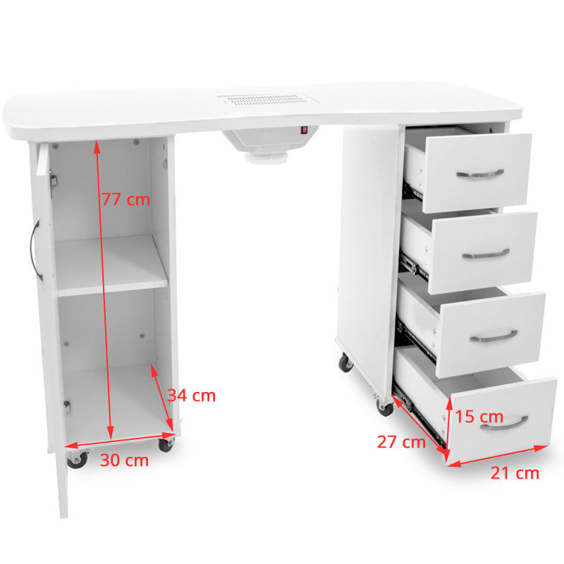 Desk 2027 white two cabinets with an absorber - BVShop