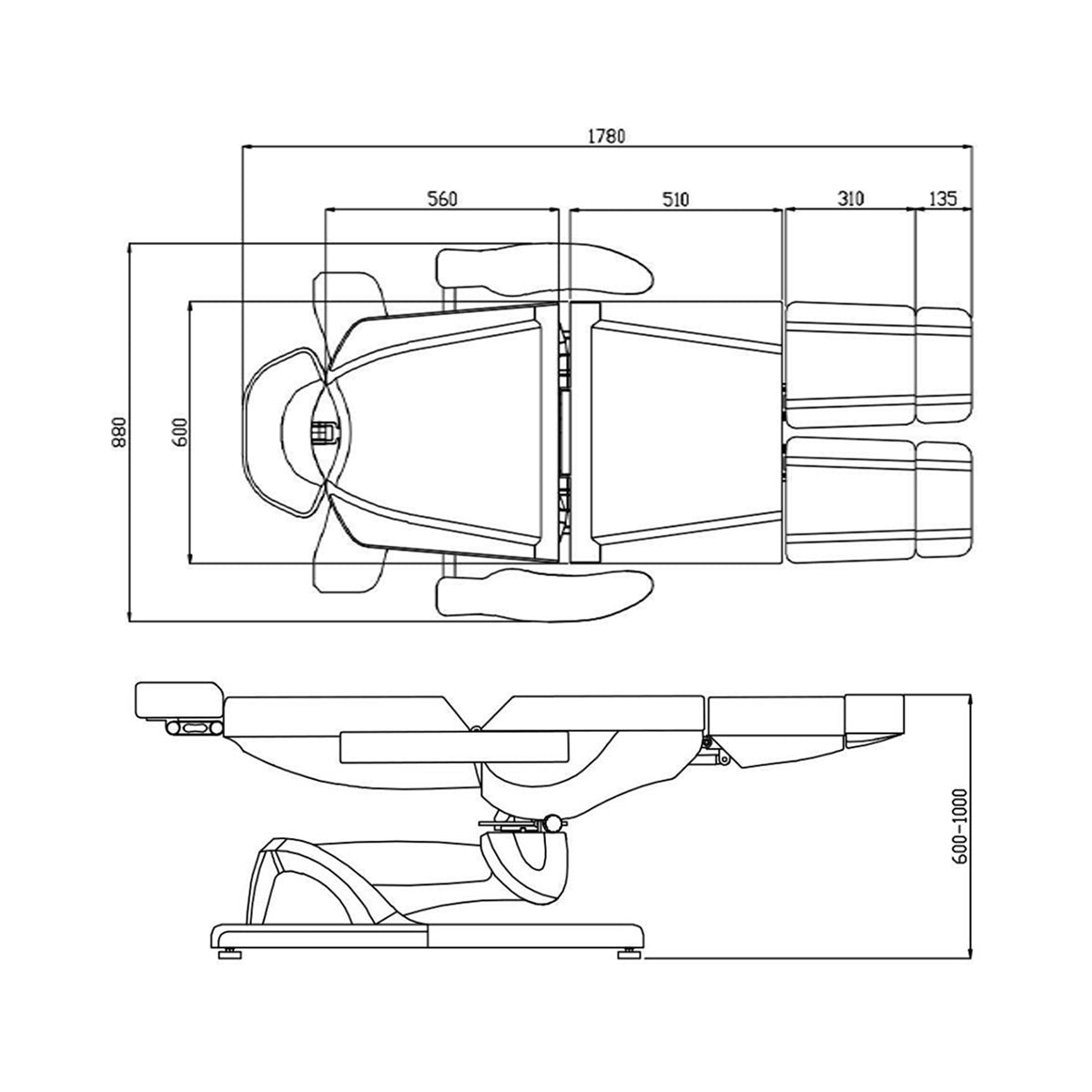 Electric cosmetic chair azzurro 869as pedi 5 motor rotary Gray - BVShop