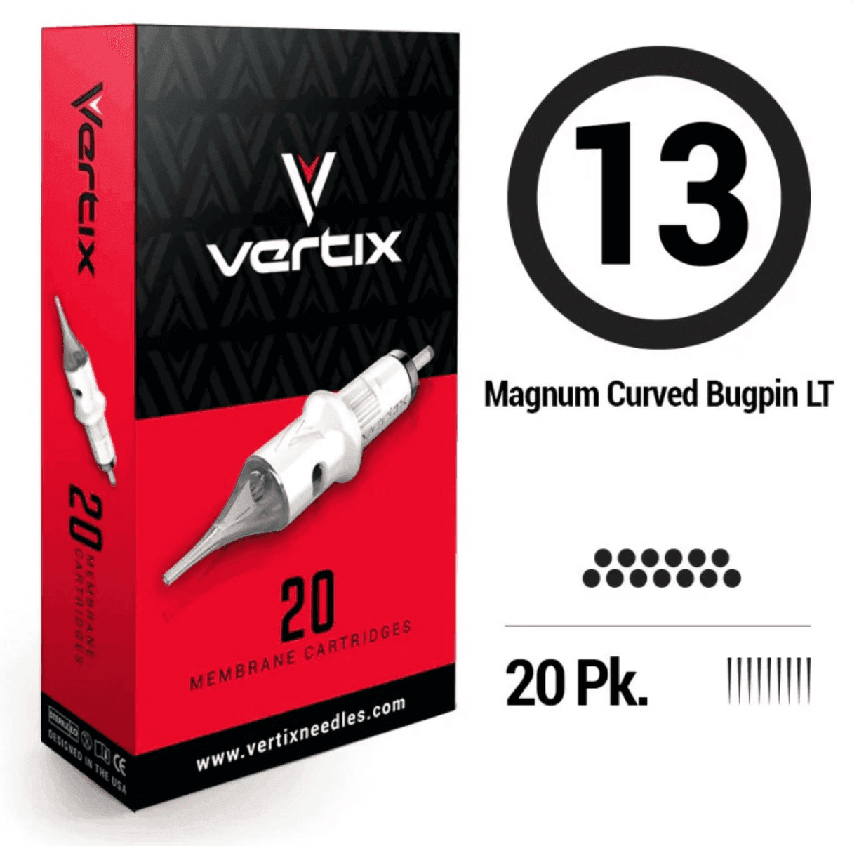 Vertix Tattoo Magnum Curved Bugpin Cartridges - BVShop