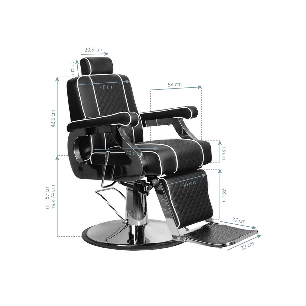 Gabbiano barber chair paulo black - BVShop