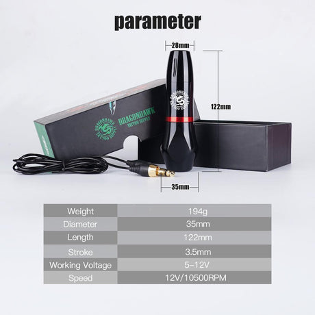 Mast Atom Rotary Tattoo Pen Silver - BVShop