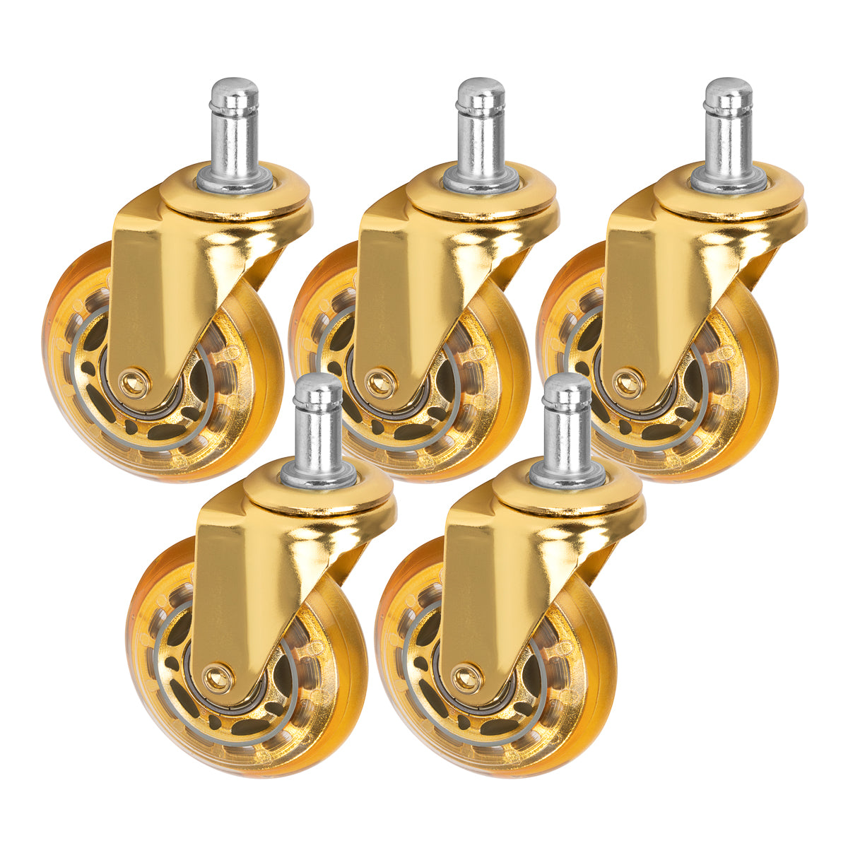 Roll Speed gold press-on stool wheel set of 5 pieces - BVShop