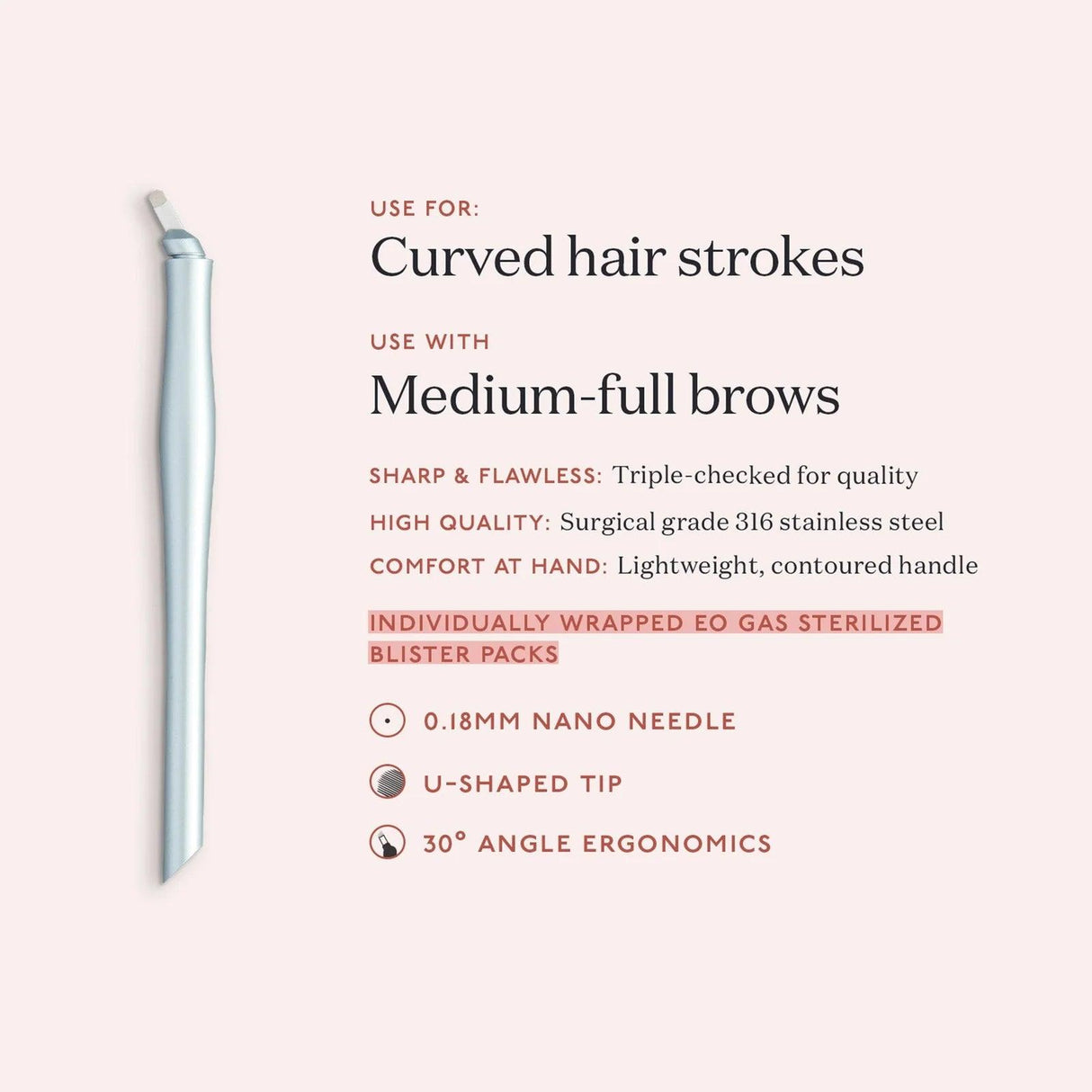 Tina Davies Microblading Pen 18 U Nano 10pcs - BVShop