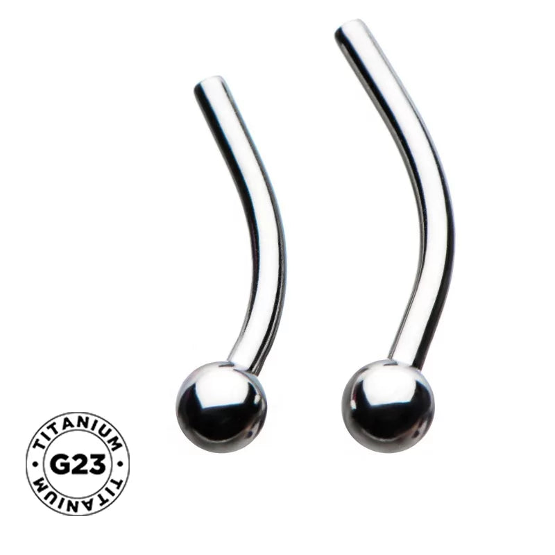 Labret Curvo de Titanio con Inserción