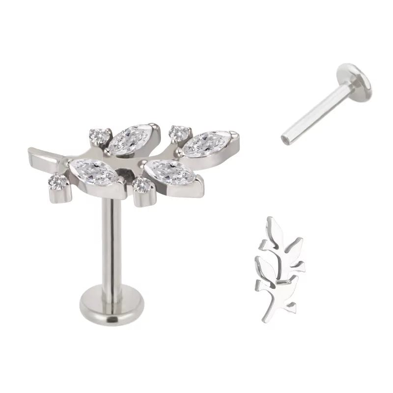 Anillo de titanio con forma de rama