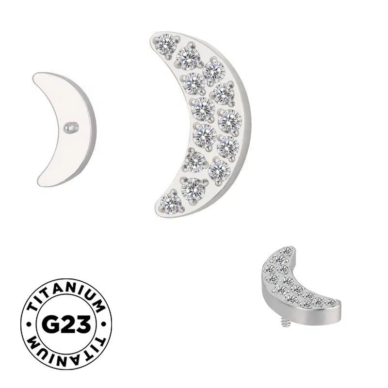 Anillo de titanio con pavé lunar