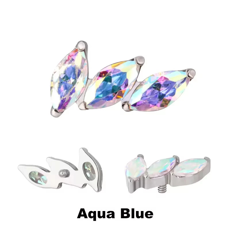 Puntas de Anillo de Titanio Ventilador Curvado de 3 Puntas