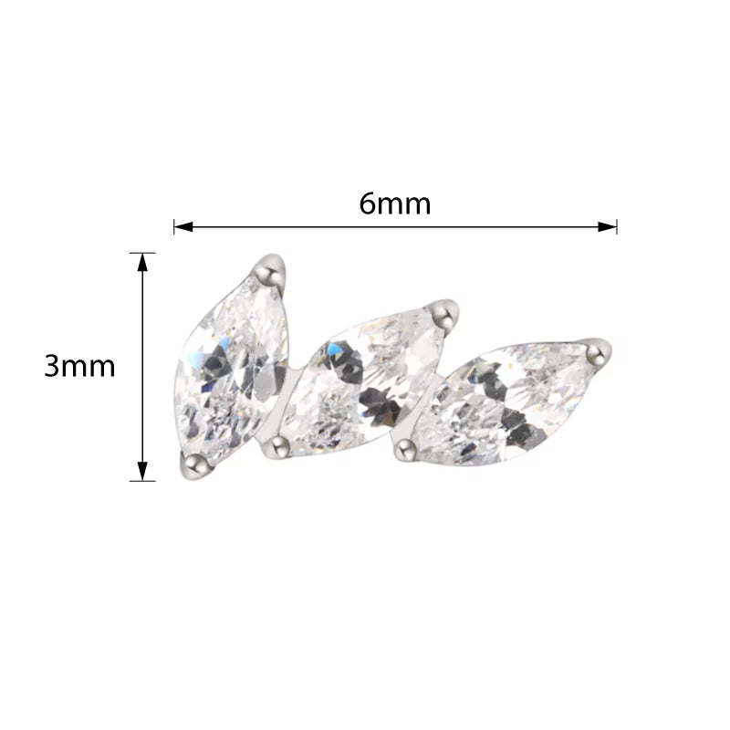 Puntas de Anillo de Titanio Ventilador Curvado de 3 Puntas