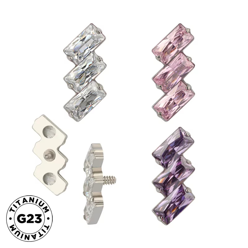 Puntas de Anillo de Titanio 3 Bisel Rectangular