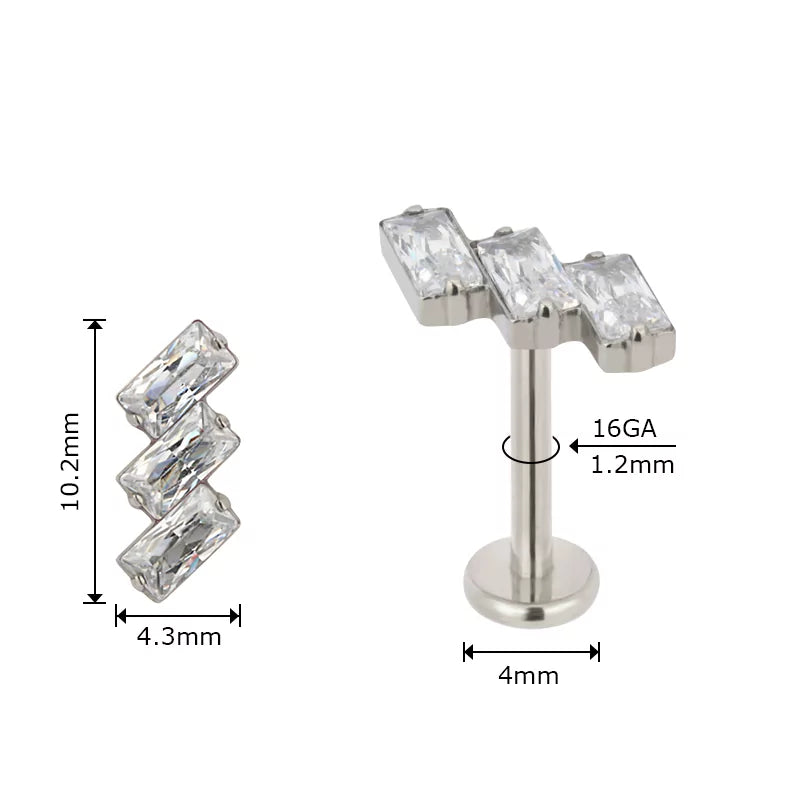 Puntas de Anillo de Titanio 3 Bisel Rectangular