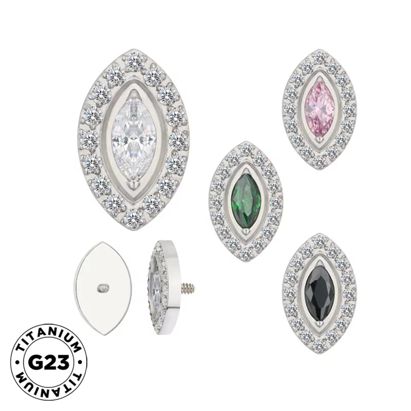 Puntas de Anillo de Titanio con Engaste Bisel Marquise