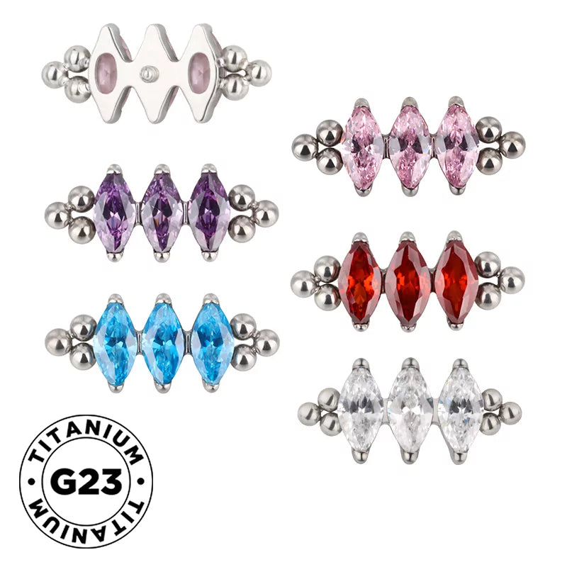 Anillo de titanio con bisel de tres cuentas