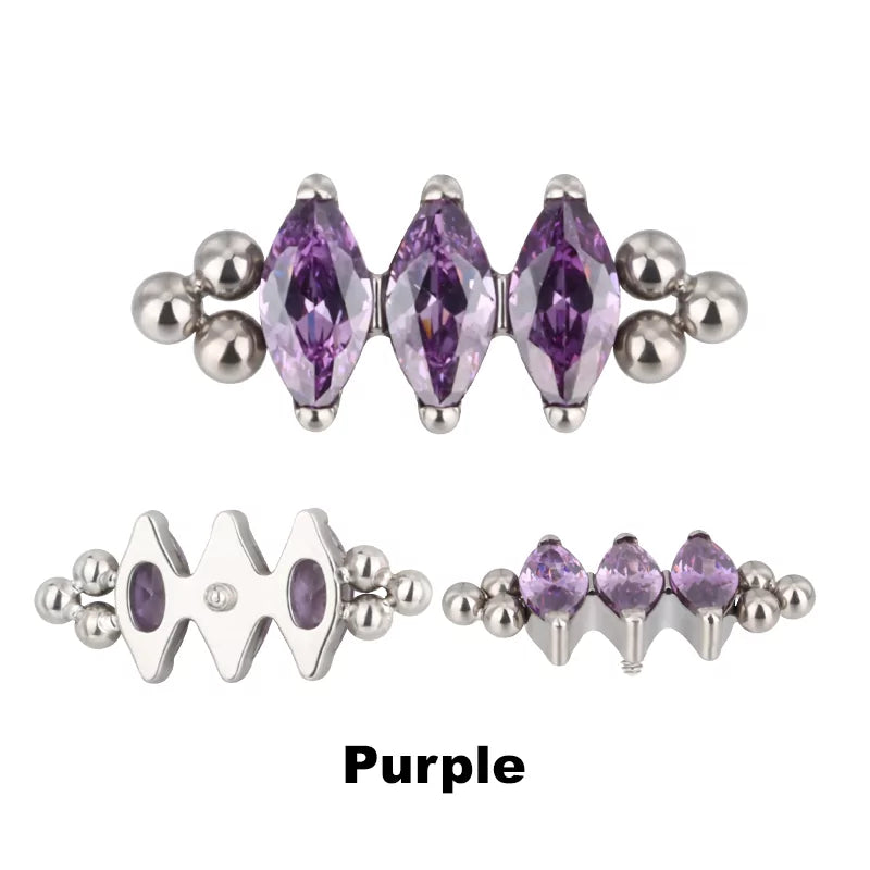 Anillo de titanio con bisel de tres cuentas