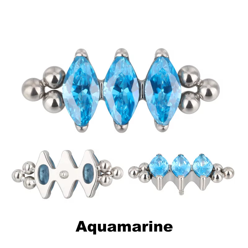 Anillo de titanio con bisel de tres cuentas