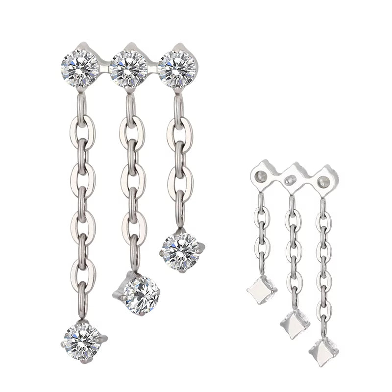 Colgante de cadena triple de titanio