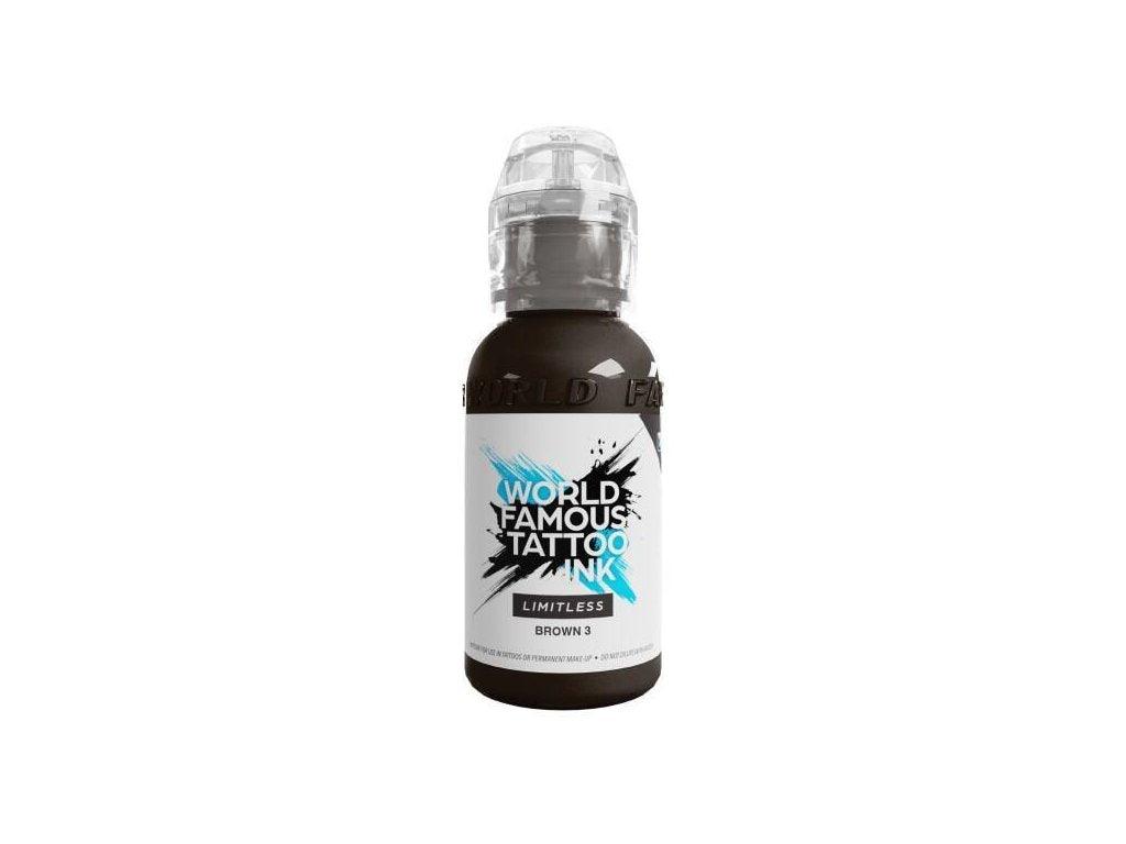 World Famous Limitless Tattoo Ink Brown 3 30ml - BVShop