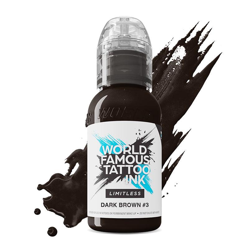 World Famous Limitless Tattoo Ink Dark Brown 3 30ml - BVShop