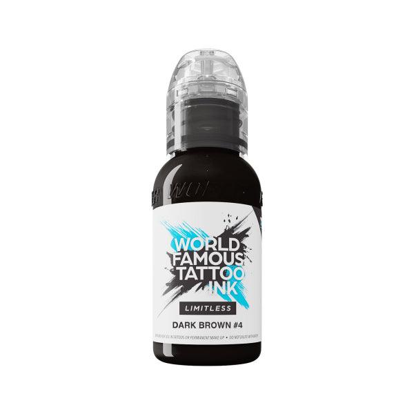 World Famous Limitless Tattoo Ink Dark Brown 4 30ml - BVShop