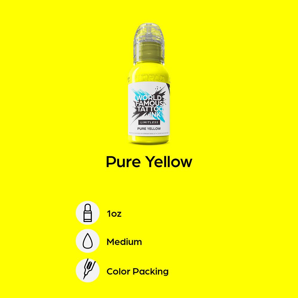 World Famous Limitless Tattoo Ink Pure Yellow 30ml - BVShop
