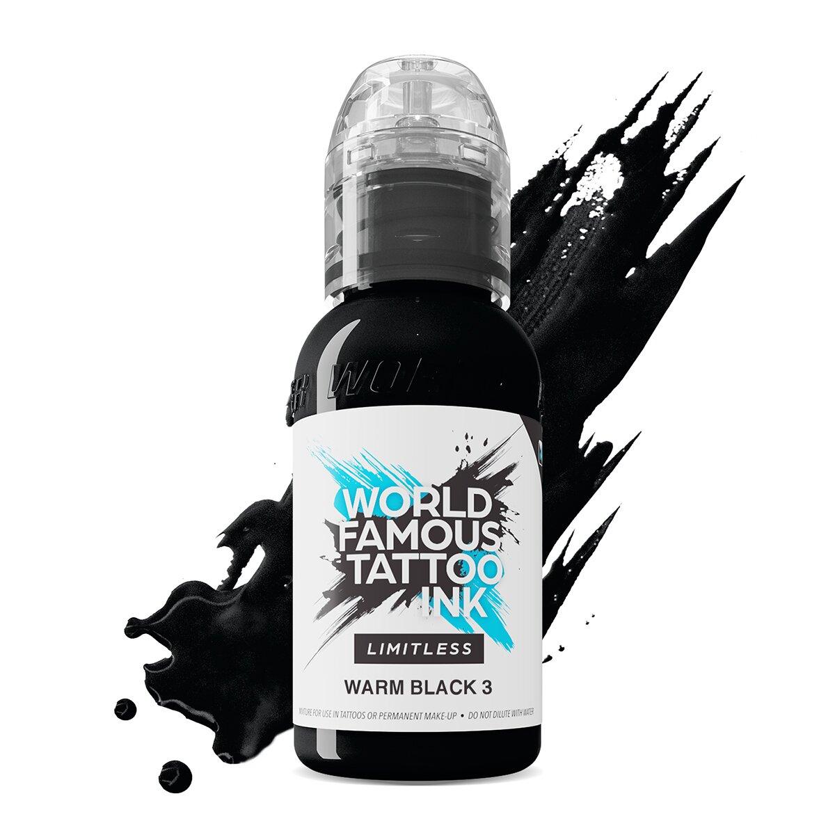 World Famous Limitless Tattoo Ink Warm Black 3 30ml - BVShop