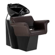 GABBIANO Lucca brown hairdressing wash unit with sink and chair, designed for professional salon use.