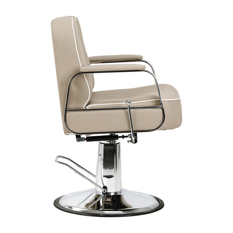 Beige Gabbiano Rufo barber chair with headrest and armrests