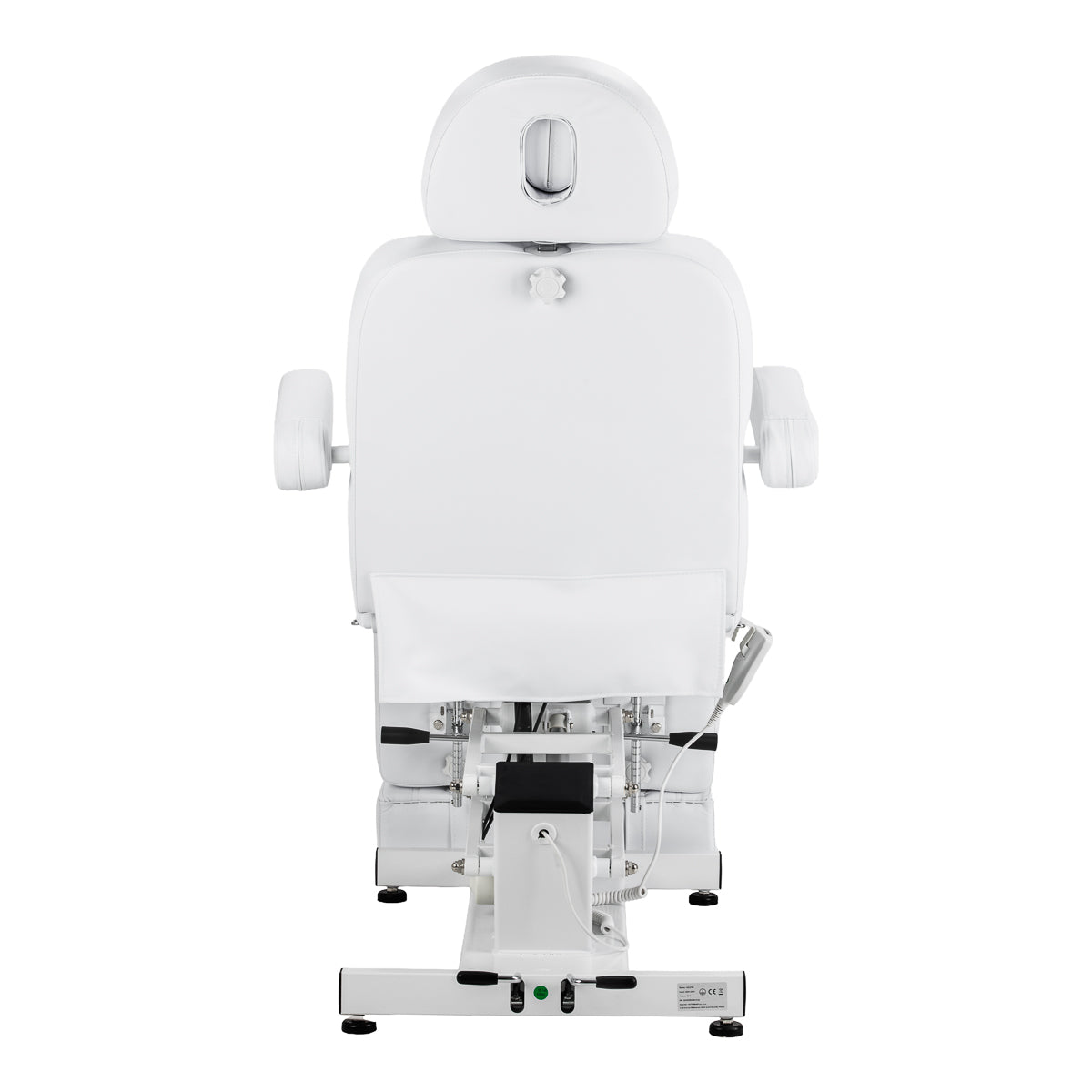 White electric pedicure chair by AZZURRO with a single motor, designed for beauty salon furniture.