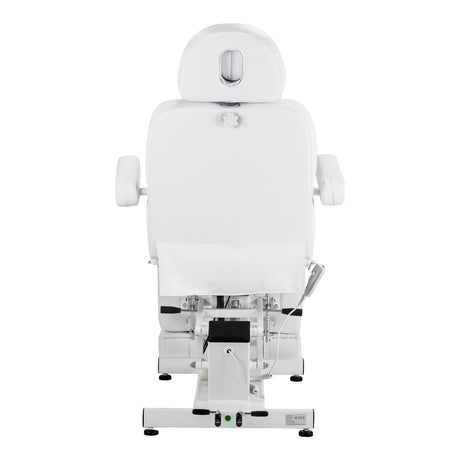 White electric pedicure chair by AZZURRO with a single motor, designed for beauty salon furniture.